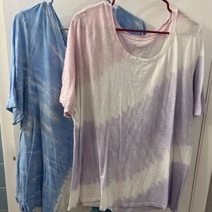 SET of 2 Tie Dye Women's Shirts by Lane Bryant - Plus Size 18-20, Tunic